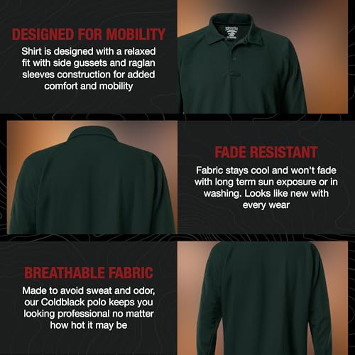 Vertx Mens Tactical Polo Shirt, Long Sleeve T-Shirt, Breathable, Tactical Clothing Gear, Police, Security, Relaxed Fit3