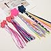 YELARXI Bike Streamers, Bike Tassel Handlebar Streamers Colorful - Fitting for (Bicycle Tricycle Grips - Scooter Accessories - Decorations - Girls) 4 Pair & 10Inch & Mixed Colors