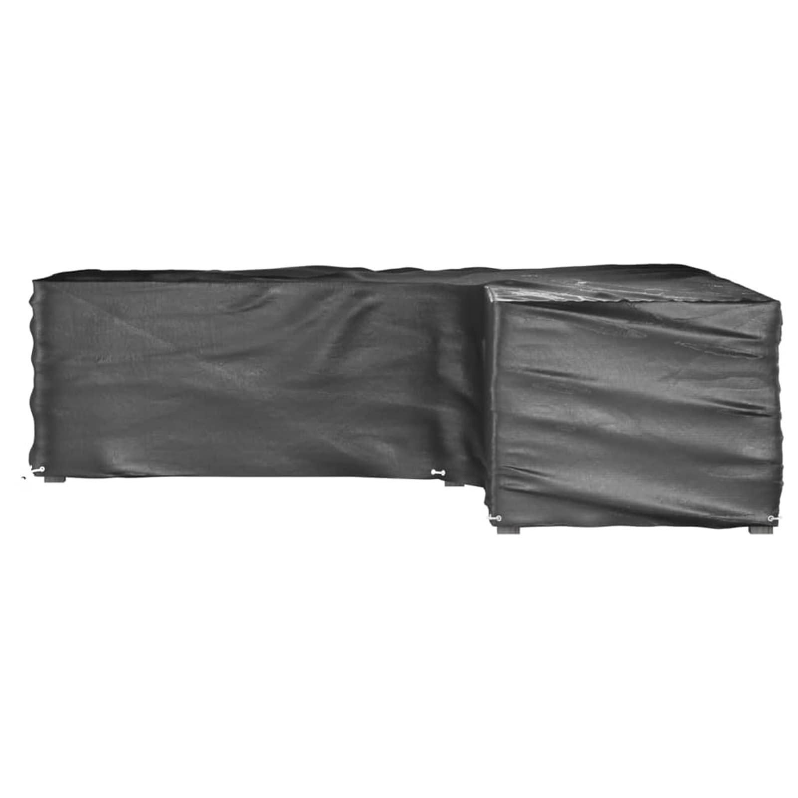 ShGaxin Pokrowiec na salon ogrodowy w kształcie litery L 16 oczek 250 x 250 x 70 cm, salon na zewnątrz, meble ogrodowe do salonu, zewnętrzne meble balkonowe