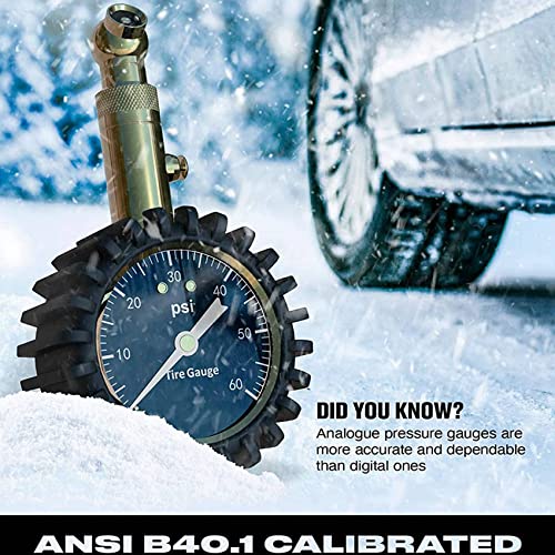 Manomètre de pression d'air haute précision à cadran robuste 0-60 PSI