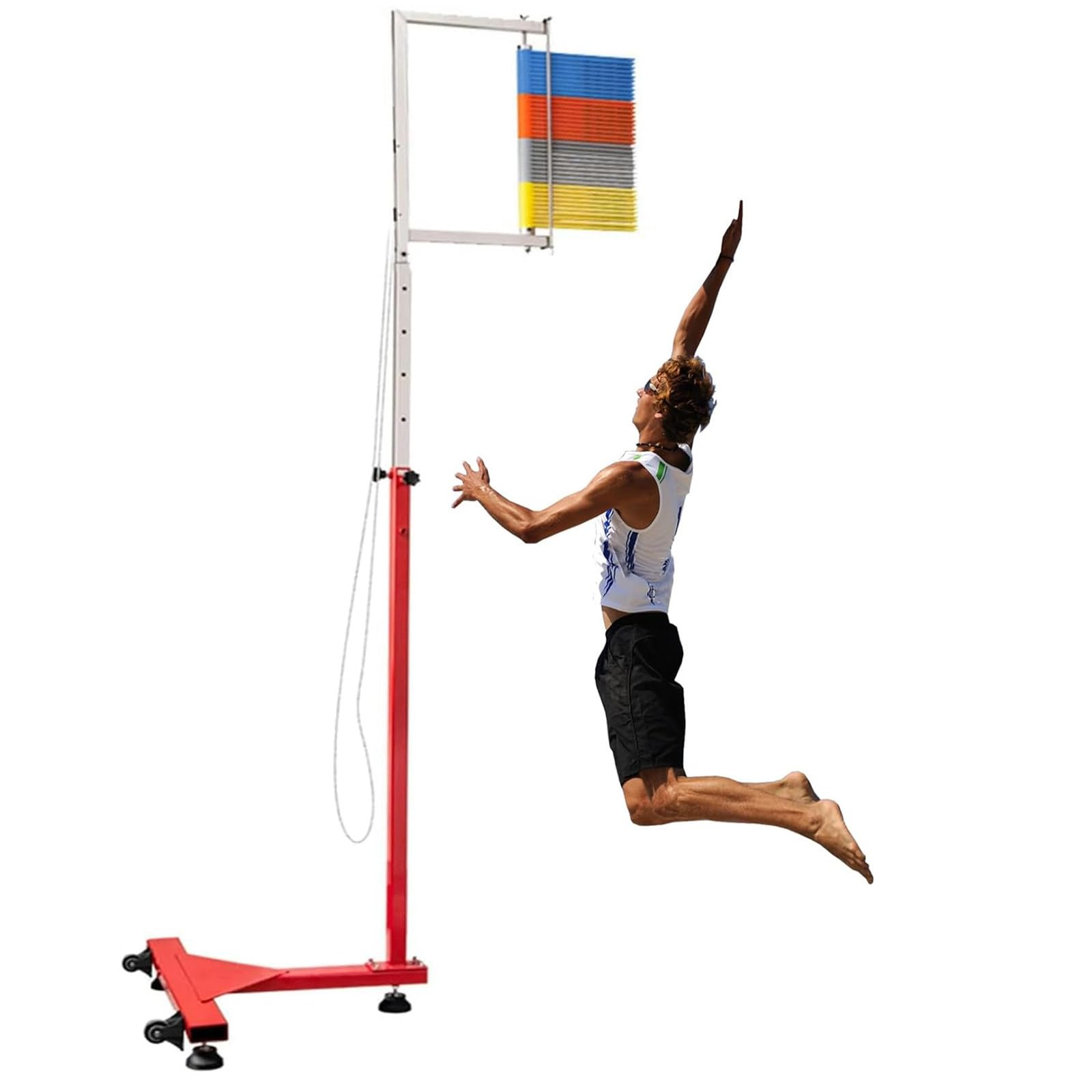 Sprungmessstab, Vertikalsprungtrainer für Volleyball und Dunking, verstellbarer Fitness-Tester (1,7–3,6 m), stabiles Sprung-Touch-Gerät für Hochsprungtraining, verbessert Sprungkraft und Sch