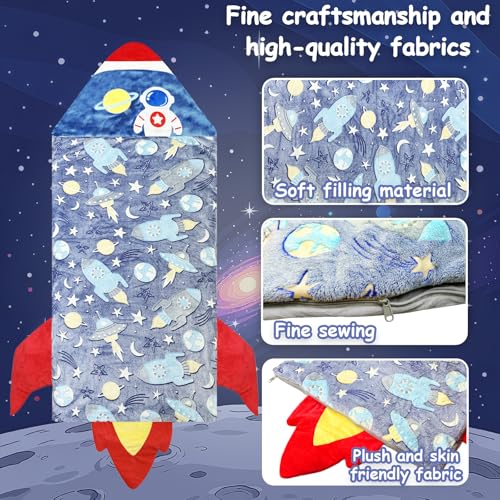 Image of Kids Sleeping Bag, Large Unicorn Slumber Bag for Girls Boys, Portable Nap Mat, Preschool Daycare Kindergarten Birthday Gift 3-12 Yr Child