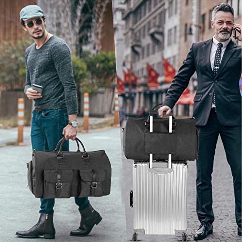 Convertible Travel Garment Bag,Carry on Garment Duffel Bag for Men Women - 2 in 1 Hanging Suitcase Suit Business Travel Bag