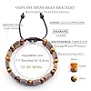 Energy Healing Stone Tiger Eye Bracelet for Men, Natural Mens Bracelet Protection Crystal for Anxiety, HASKARE Healing Crystal Mens Beaded Bracelets Drawstring Unique Jewelry Gift for Men Balance #5