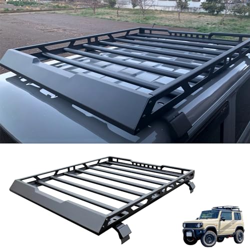 WALKEY ルーフラック ジムニー 適合 jb64 ジムニーシエラ JB74 専用 ルーフキャリア カーキャリア ブラケット キャリア 車上 積載 ラック アルミ製 軽量 風切音低減 荷物収納 ブラック L