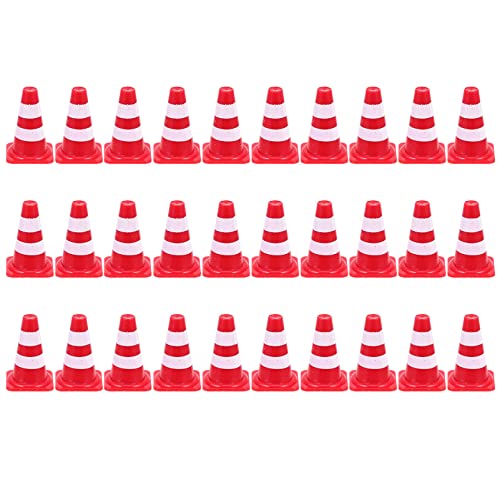 TOYANDONA Cônes De Route De Circulation 30 Pièces Jouets De Signalisation Routière Faire Semblant De des Jouets Mini Cônes pour La Construction D'ingénierie De Table De Sable De Cover