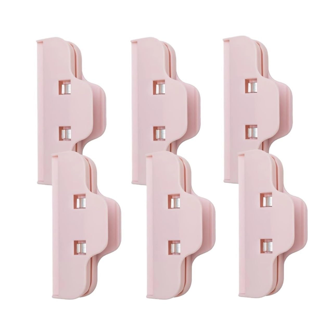 6 Pcs Chip Clips, Reusable Snack Bag Sealing Clip, Storage Sealer，Packaging Kitchen Clamp(6 pcs Pink)