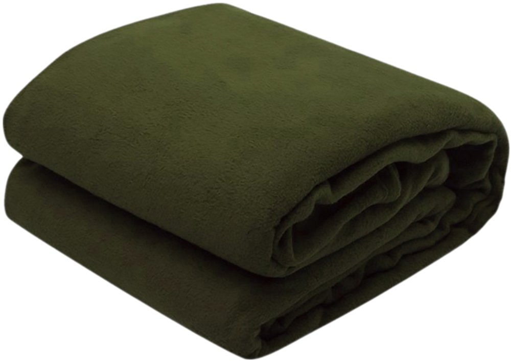 Exporthub Polyester Blend Twin Single Bed Premium Polar Fleece Blanket - Green