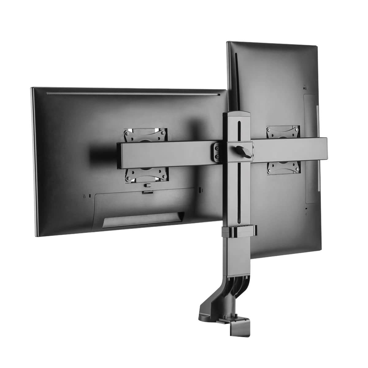 LogiLink BP0160 – podwójny uchwyt na monitor stołowy 2-krotny z aluminium do monitorów płaskich i zakrzywionych (17-27 cali)