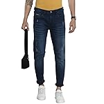 The Indian Garage Co Men’s Stretch Fit Mid Rise Carrot Fit Solid Mid-Rise Stretchable Jeans