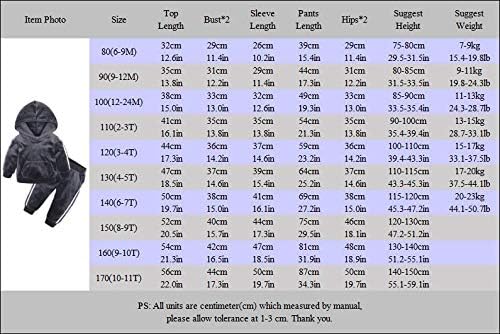 Miniatura 7 de MYGBCPJS Conjunto deportivo de 2 piezas de sudadera de terciopelo para niña pequeña