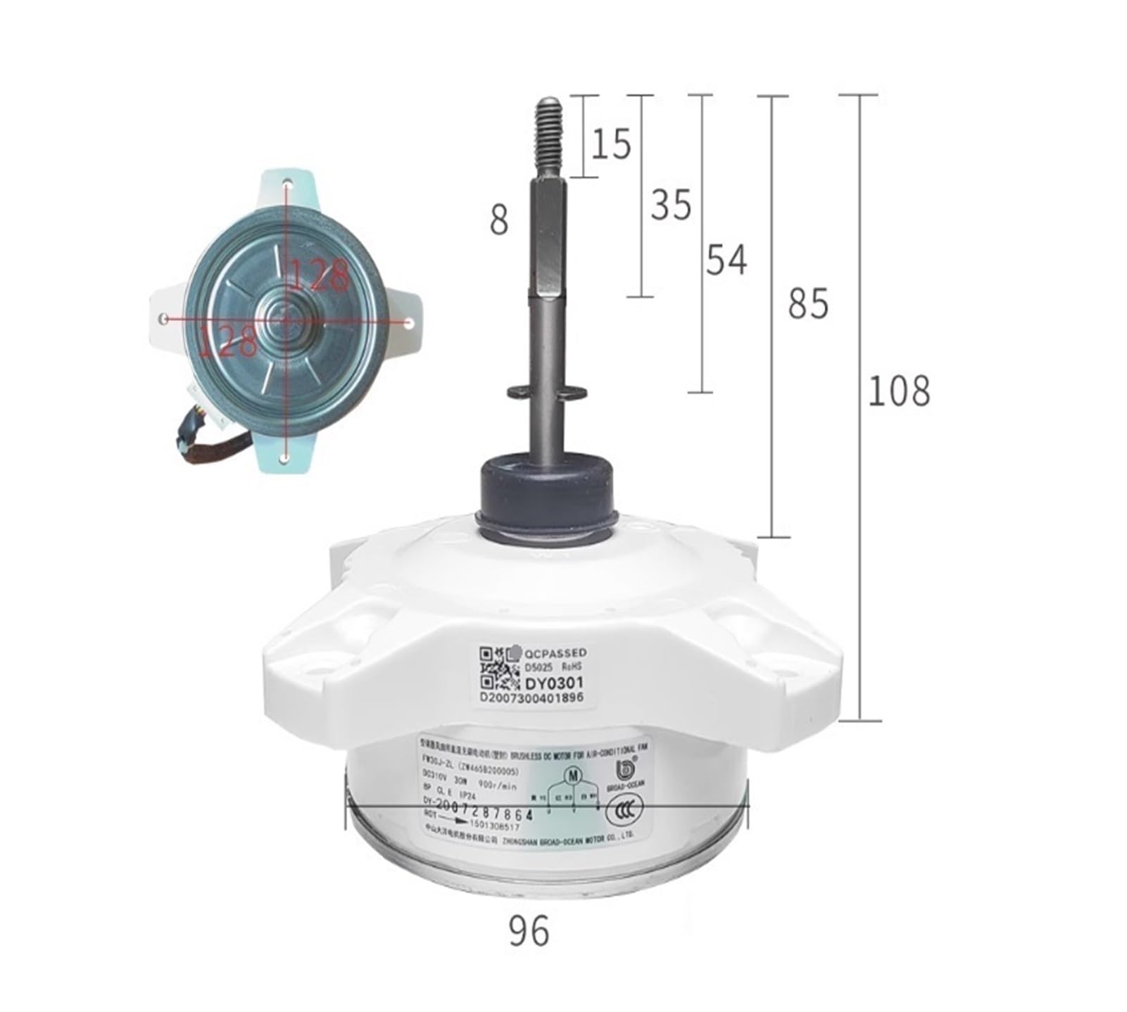Motor De Ventilador ZWS30-J 310 V, Compatible Con Gree, Aire Acondicionado Inversor DC Sin Escobillas, Motor Externo FW30J-ZL