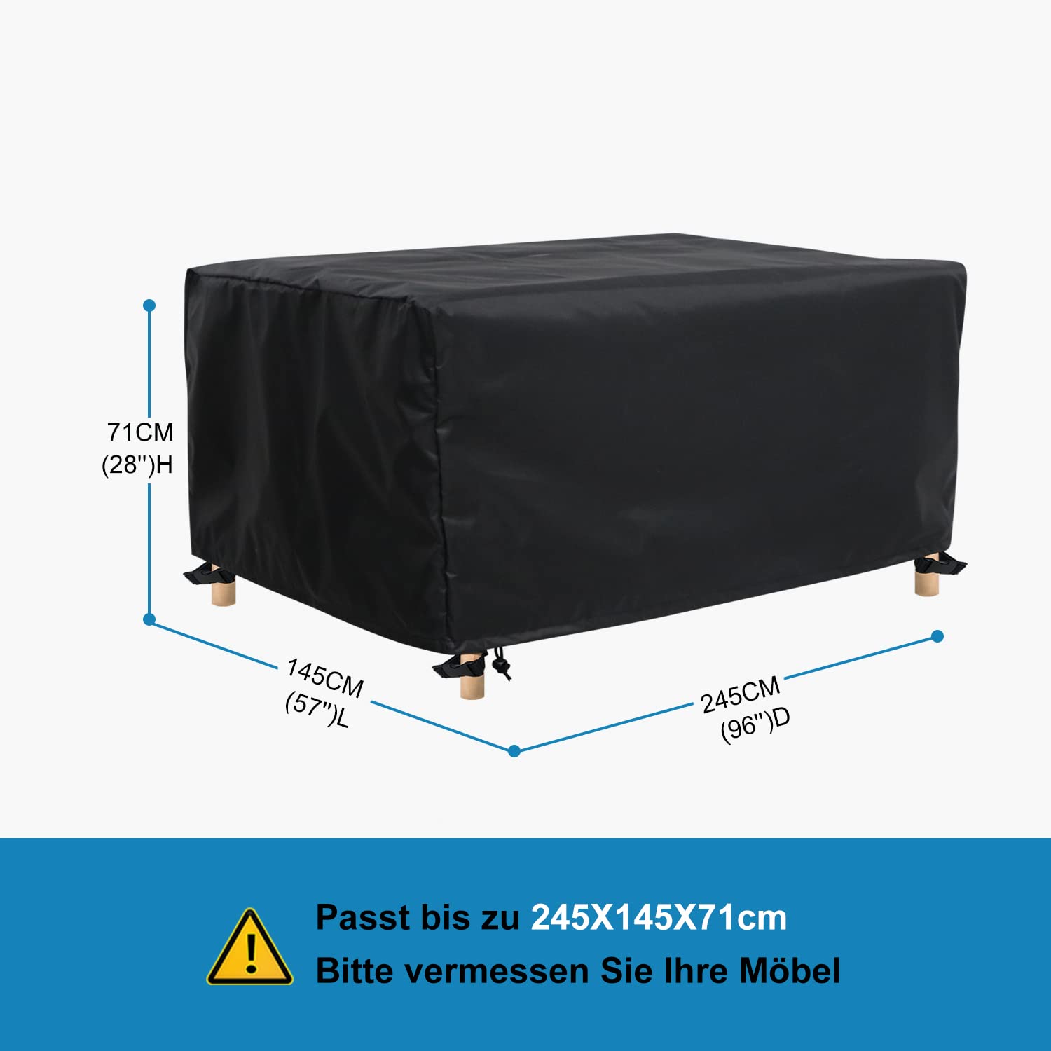 Awnic Pokrowiec na meble ogrodowe, wodoodporny, plandeka na meble ogrodowe, pokrowiec na stół ogrodowy, pokrowiec ochronny do Lay Z hot tub Cover tkanina Oxford 245 x 145 x 71 cm