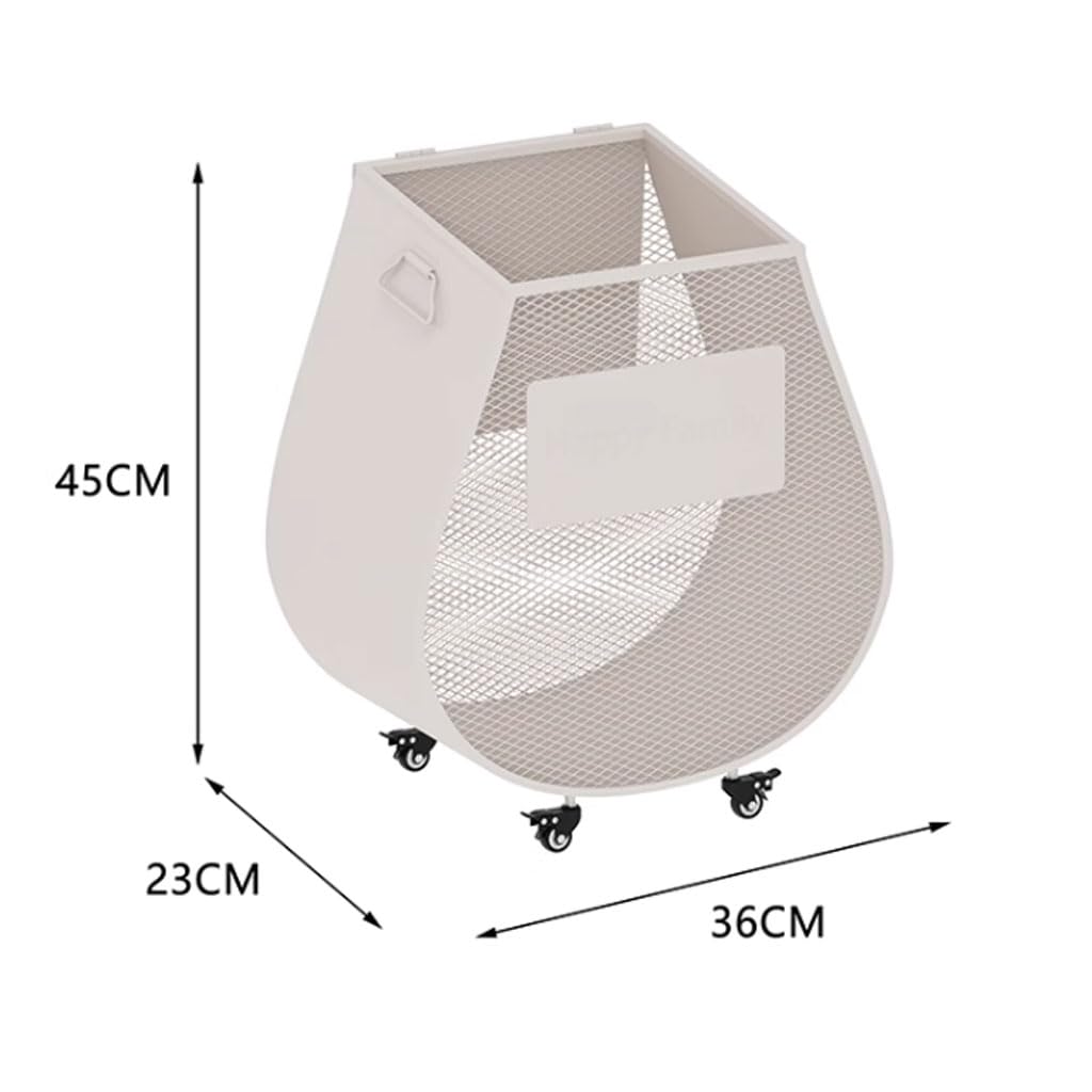 Cesto portabiancheria con Ruote bloccabili, Cesto portabiancheria in Rete Metallica, Carrello portabiancheria per la casa, Cesto portabiancheria Sporco, Organizer per Giocattoli Resistente p