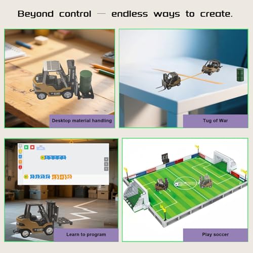 1:64 Alloy RC Forklift Toy - Remote Control Forklift with Liftable Forks,RC Crane, APP Control, STEM Educational Construction Vehicle for Kids Age 8-12 - Image 4