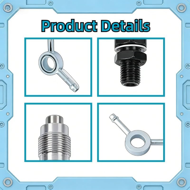 16001-53900 Fuel Injectors & Fuel Return Overflow Pipe Kit | Compatible with Kubota D722 D782 D902 Engine | Replaces 1600153900 1G962-42500