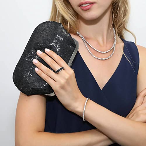 Berricle Sterling Silver Art Deco Cubic Zirconia Cz Statement Tennis Necklace For Women, Rhodium Plated #TOP4