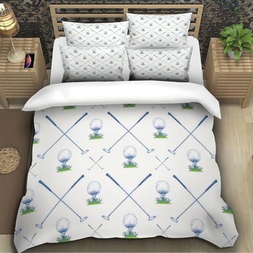 Housse de couette golf 3D 200x200cm en microfibres avec 2 taies - 5