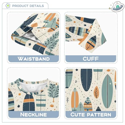 JUNZAN Cartoon Surf Board Summer Little Boys Sweatshirts Hoodies Long Sleeve Hoodies for Girls Camping 4T3