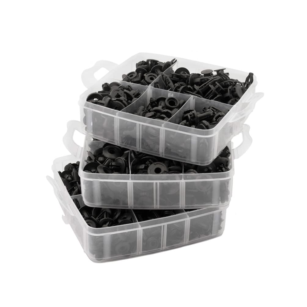 AUTO-STYLE AutoStyle Assortment Box with Automotive Clips - 630 pieces assorted + Ply tool, Black - Image 2