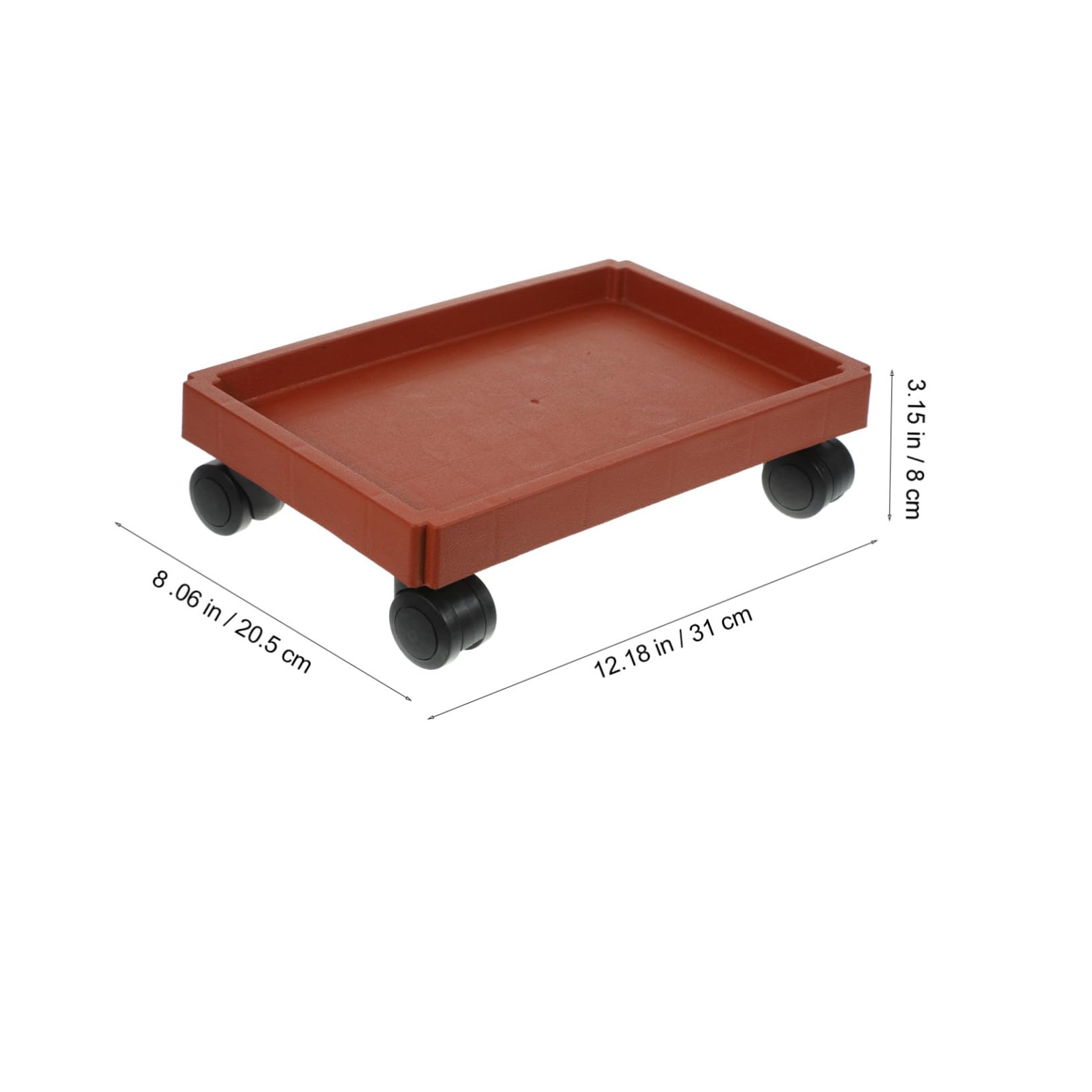 Holibanna Movable Plant Tray with Wheels Convenient Rolling Planter Trolley for Use Durable Plant Stand for Houseplants Garden Decor