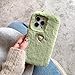 TYWZ Peluche Cover Coque pour iPhone 8/7,Étui Lapin Mignonne Fausse Fourrure Douce Cœur Housse Hiver Chaud Souple Case-Vert
