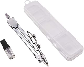 HAKACC Geometry Sets,Drawing Compass Set with Lead Refills, Metal Math Geometry Kit Stainless Steel Scribing Tool for Secondary School Study Stationary Supplies