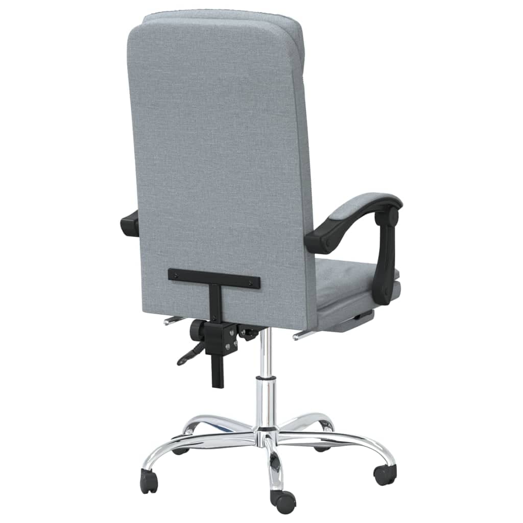 Sedia da ufficio con funzione reclinabile e poggiapiedi, sedia da scrivania in tessuto, sedia direzionale regolabile in altezza, girevole a 360°, sedia per computer per casa e studio, grigio