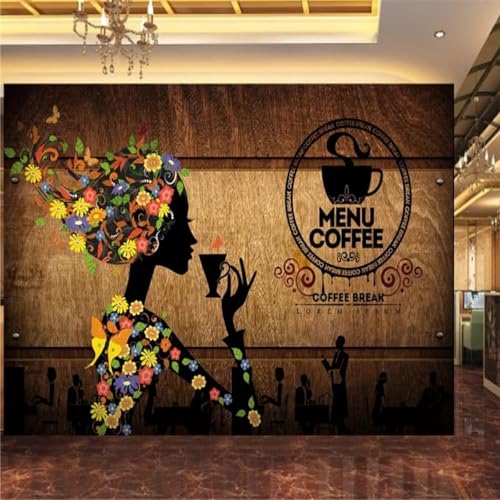 Tzxztt Figuras Retro Con Vetas De Madera Plantas Y Flores Papel Pintado 3D Seda Texturizada Primera Calidad Neutros Material Ideal Para SalóN Dormitorio-200cm×140cm