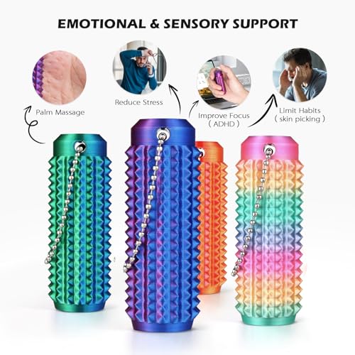 Little Ouchies Pain Fidget 4PCS – Pain Stim Tool Spiky Sensory Fidget Toys for Adults Anxiety Relief, 3D Printed Grippie Keychain for Focus & Skin Picking, Stress Relief Gift for Teens - Image 5