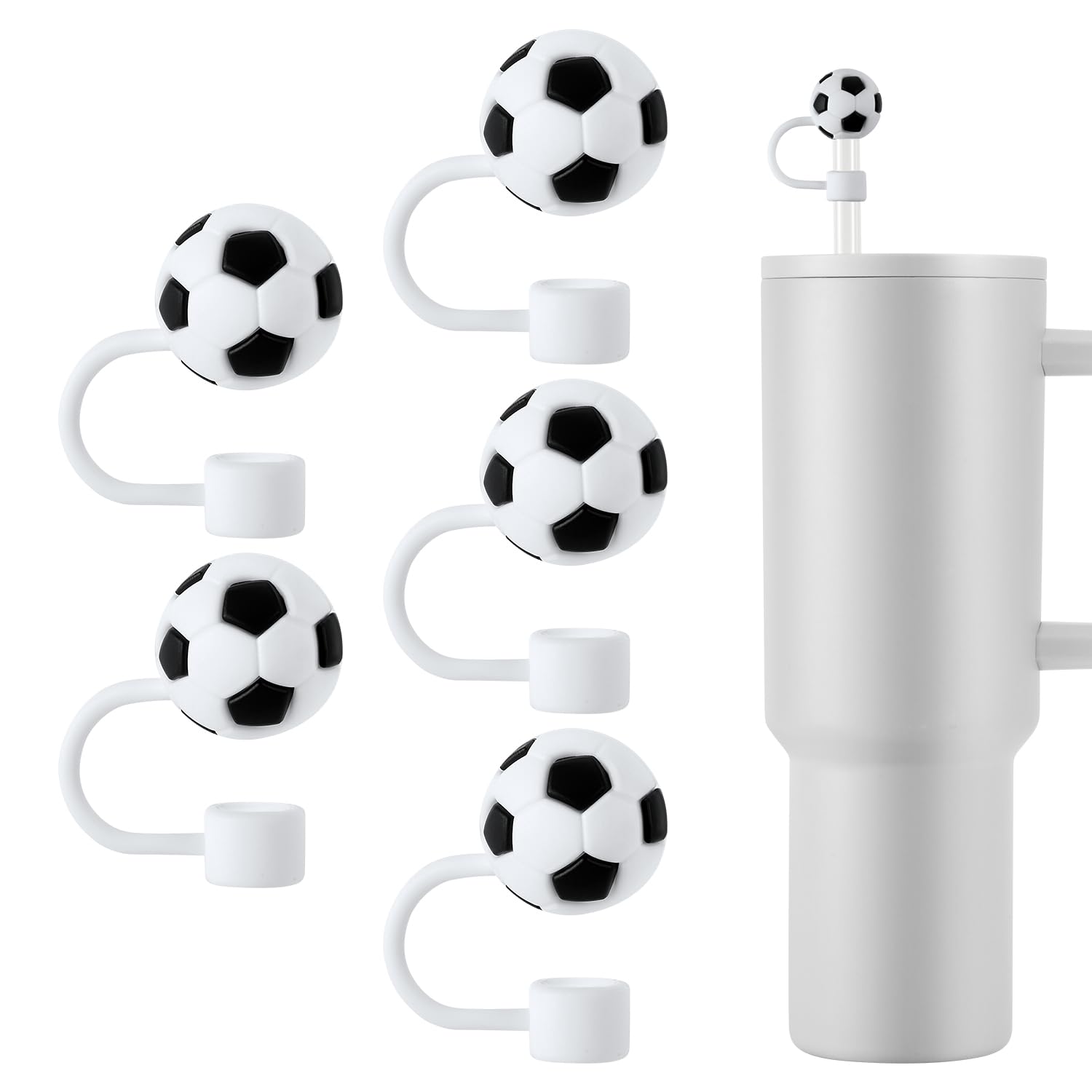 AMSGANK 10 Coperture per Cannuccia Accessori per Stanley Cup, 10mm Tappo in Silicone Antipolvere Tappo di Cannuccia Riutilizzabile Accessories per Stanley Cup da 40/30 Once