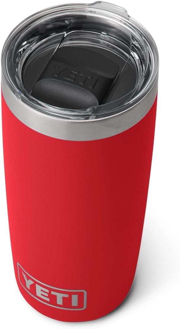 YETI Rambler Tumbler, Vaccum Insulated Stainless Steel Tumbler with Magslider Lid, Rescue Red, 10 oz (295 ml)