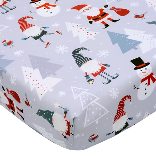 Cloele Snowman Fitted Crib Sheet for Baby Toddler Mattresses