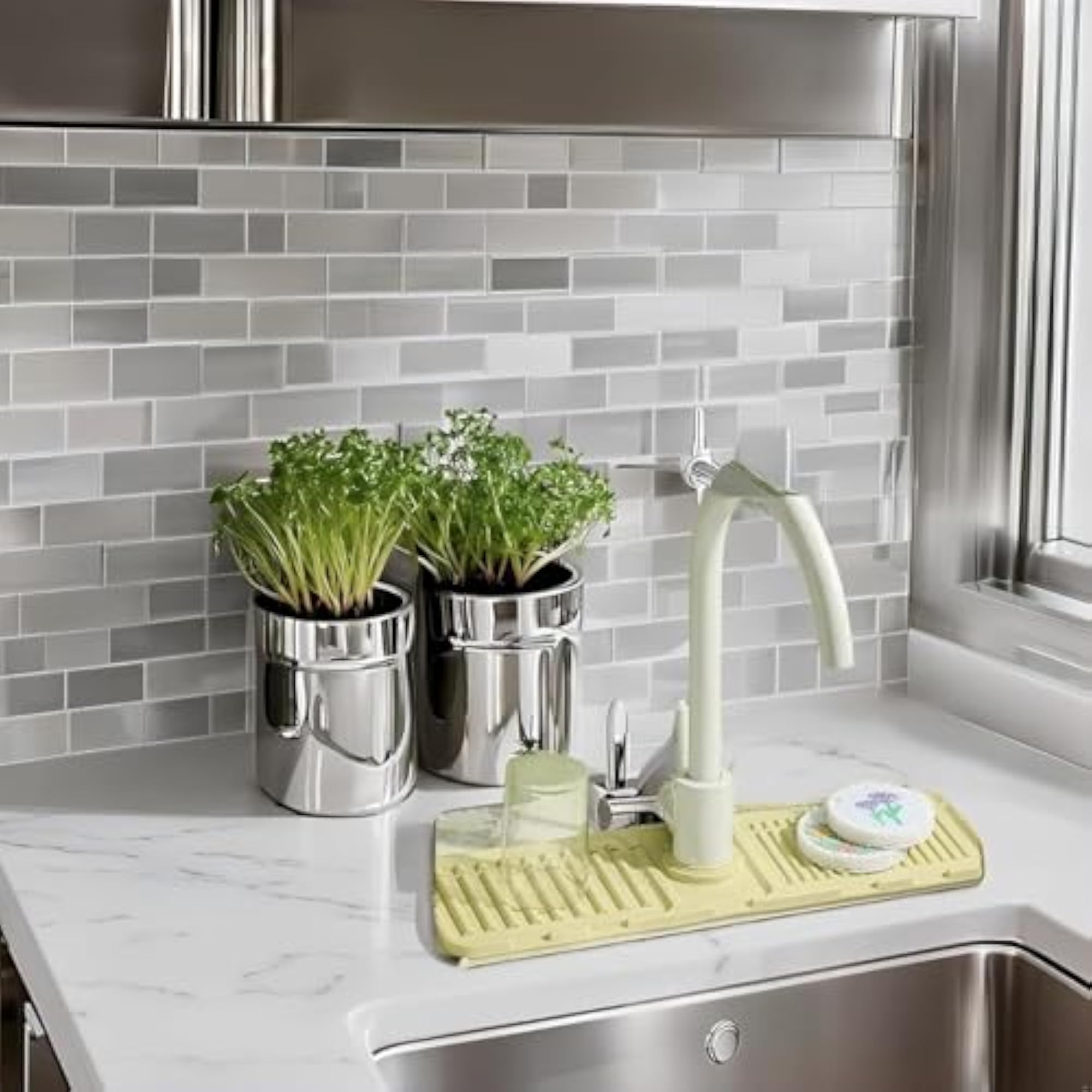 Silicone Faucet Splash Guard Mat for Kitchen & Bathroom