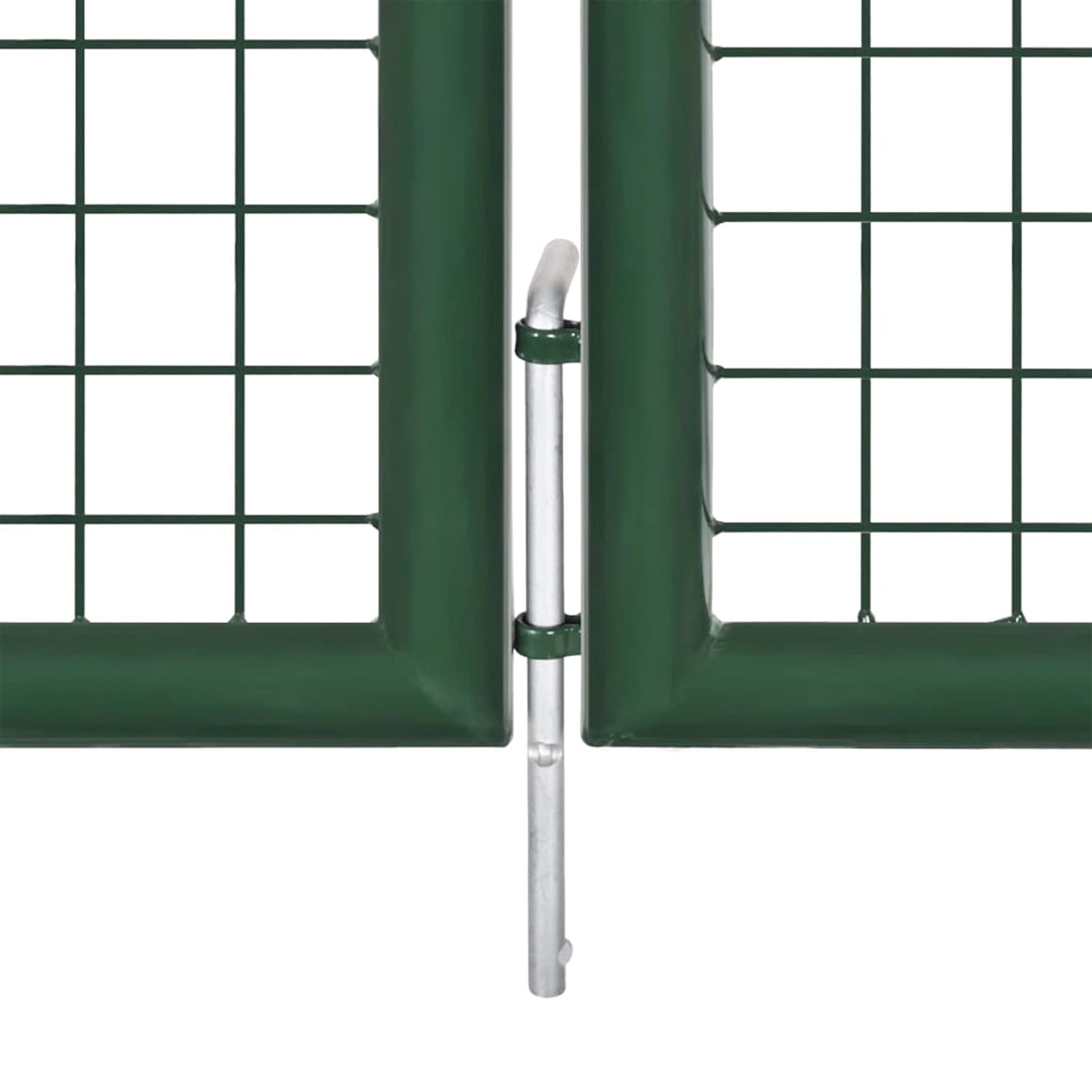 Puerta de jardín de malla de acero, 400 x 100 cm, color verde