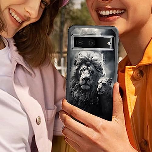 Funda para Pixel 7a de Google carcasa rígida anticaídas diseño león de 6.1 pulgadas 6