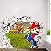 Decoración de la habitación de los niños póster de Anime Super Divertido Mario Bros Pared Rota Pegatinas de Vinilo Creativas Hermoso Fondo de Pantalla de Dibujos Animados 1 57x110cm
