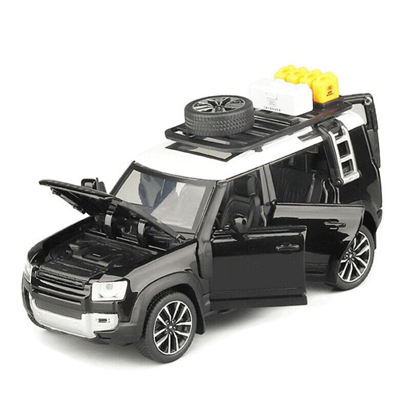 Image of Die-Cast Zinc Alloy 1:24 Scale Defender Camping【Large】 with 6 Openable Doors,Lights & Music. (Black)