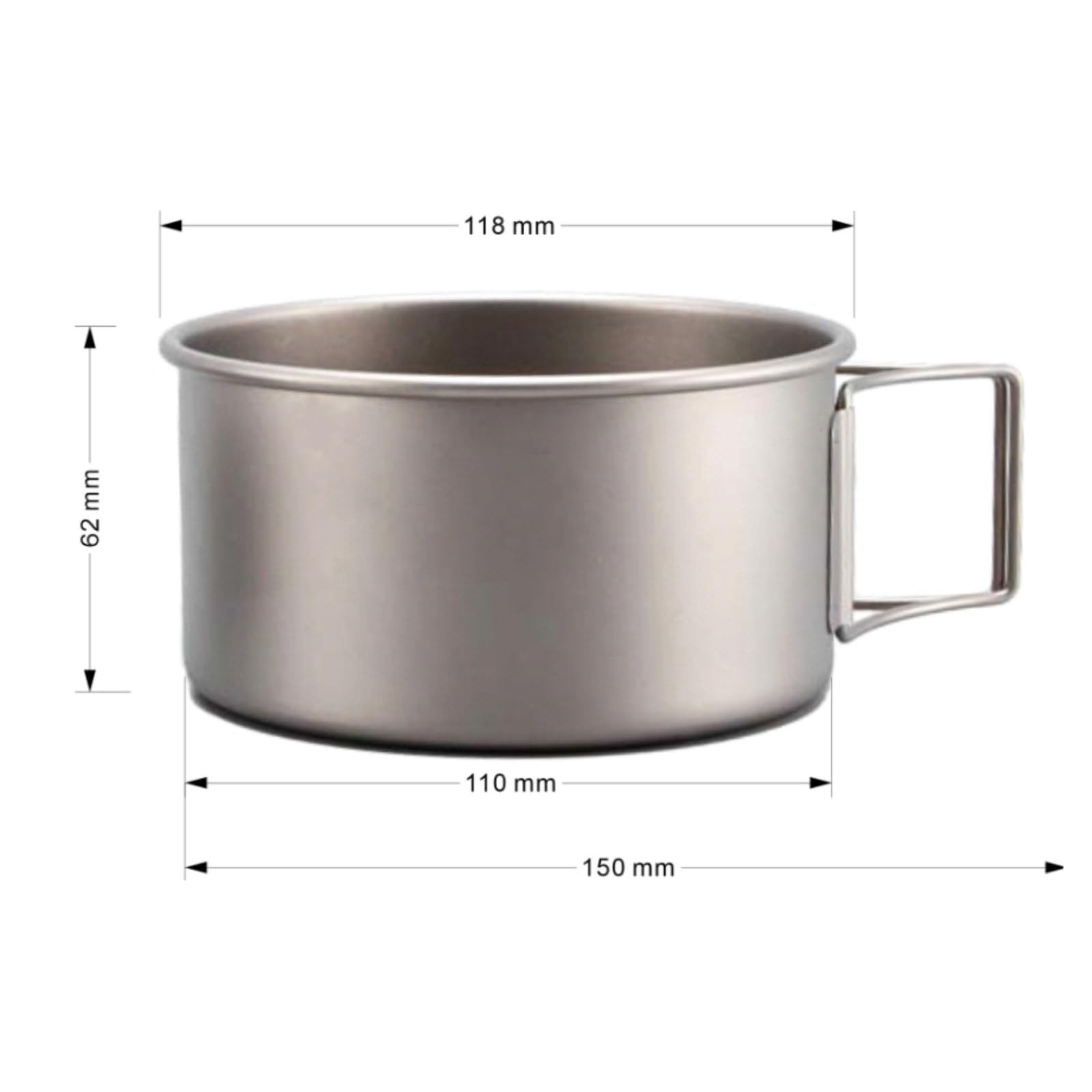 Popote Camping Extérieure Ensemble De Bols Portables en Titane Pur for Camping en Plein Air, Vaisselle De Pot, Cuisinière De Camping Pliable Popote Bivouac