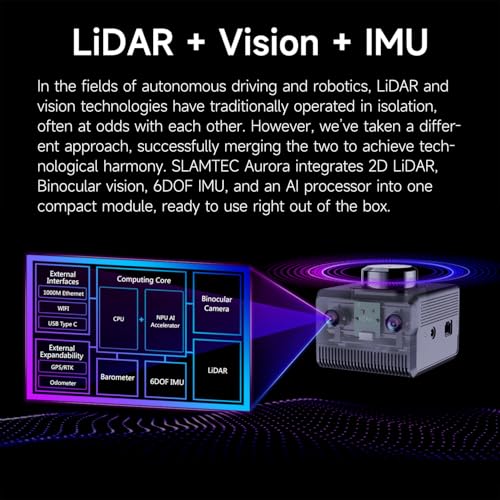 Image of Yahboom Slam LiDAR Aurora 3D Mapping AI Vision Sensor Binocular Structure IMU Inertial Navigation Module for ROS Robots with Bracket APP Control