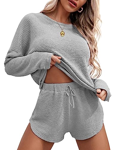 Ekouaer Damen Schlafanzug Zweiteiliger Pyjama Langarm Baumwolle Sleepwear...