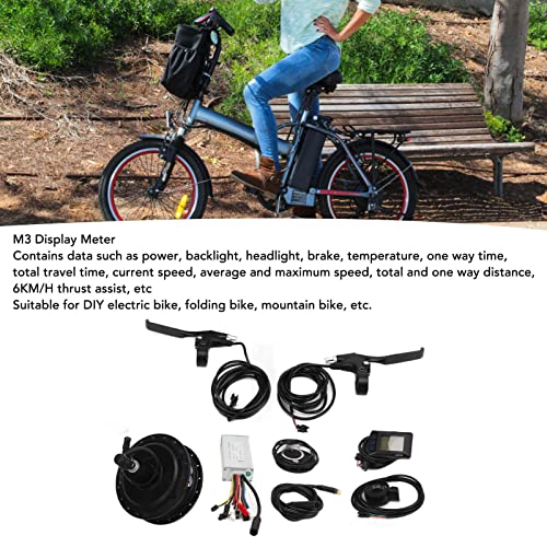 Alomejor Kit de conversão de bicicleta elétrica 48V 500W motor de cubo de tração traseira M3 Display