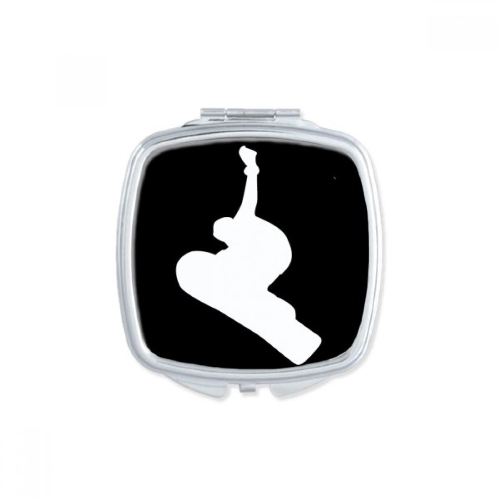 Miroir de poche carré solide et compact design silhouette de skate