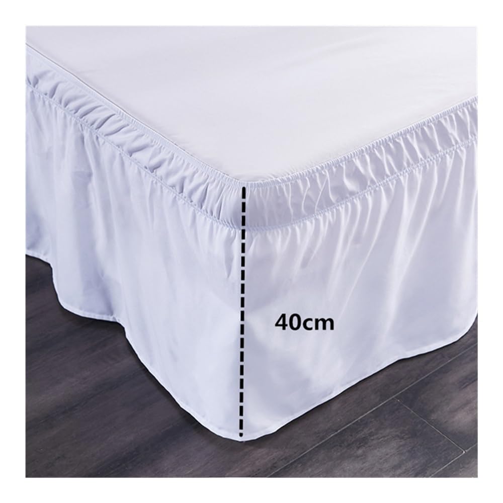 Mantovana giroletto bianca senza superficie elastica, per letto singolo, queen size, king size, facile da mettere e togliere, tessuto per la casa (A, 120 x 200 cm)