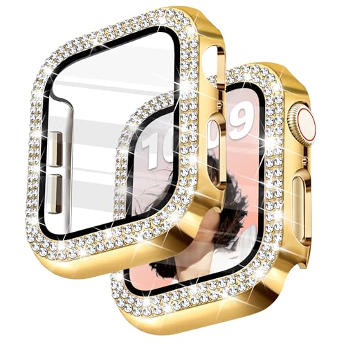 Newlibery 44mm Bling Screen Protector Case for Apple Watch, Gold