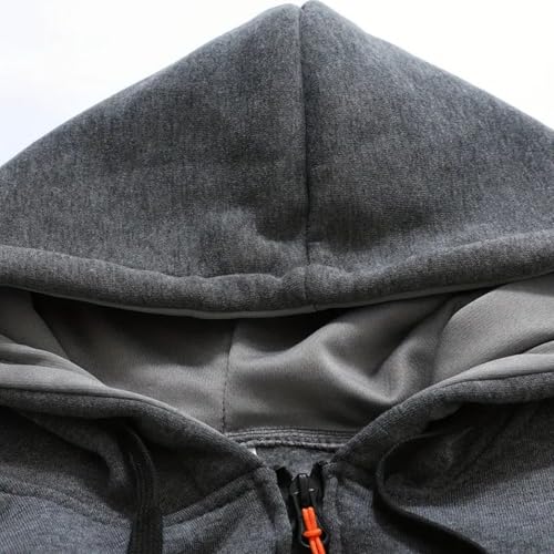 Mens Jackets Zip up Plain Hoodie Long Sleeve Heavyweight Fleece Sweatshirts Fall Winter Outdoor Casual Warm Hoodie4