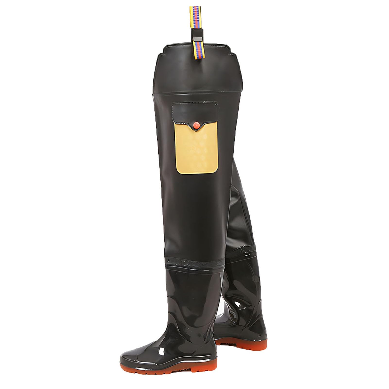 Waterproof Rubber Hip Waders Boots, Waterproof Hip Boots, Comfortable PVC Fishing Wader for Mans, Simple to Put on and Take Off(9.5) Black