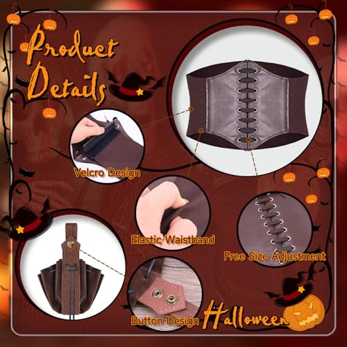 Olgaa 6 Pcs Halloween Renaissance Costume Women Medieval Corset Renaissance Belt Cork Potion Bottle Costume Accessory thumb #2