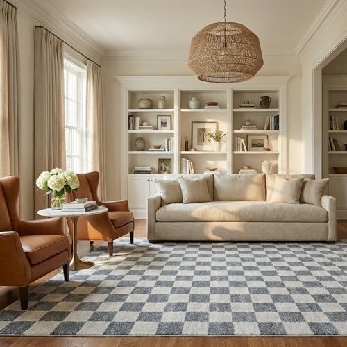 Tapete BoutiqueRugs Alia 7'10" x 10' Lavable Azul Gris miniatura 6