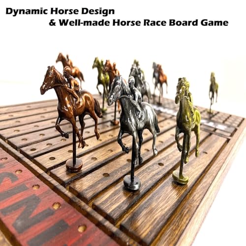 Juego de Mesa Horse Racing Game con Caballos de Metal miniatura 2